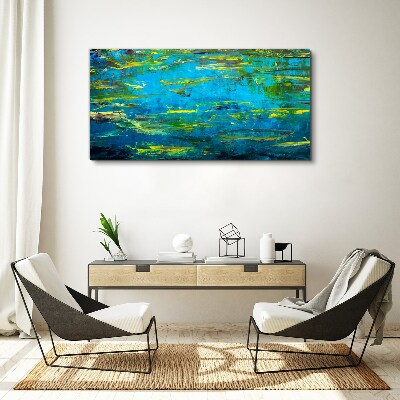 Canvas schilderij Turquoise golven en groen