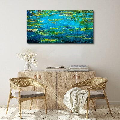 Canvas schilderij Turquoise golven en groen