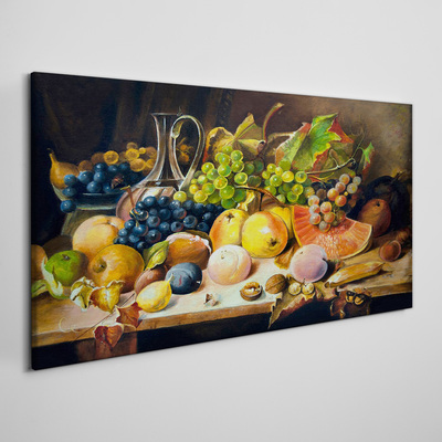 Schilderij op doek Stilleven met fruit en een vat