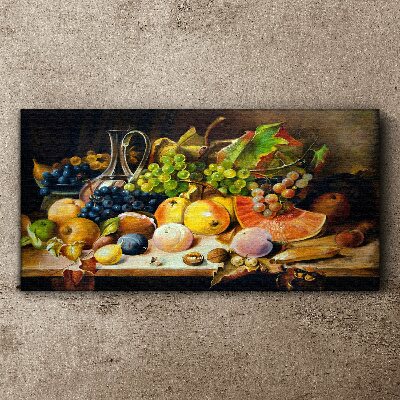 Schilderij op doek Stilleven met fruit en een vat