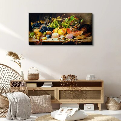 Schilderij op doek Stilleven met fruit en een vat