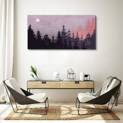 Foto op canvas Zonsondergang in het bos