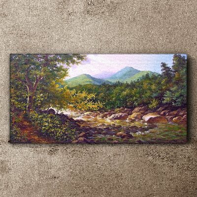 Canvas schilderij Vreedzaam berglandschap