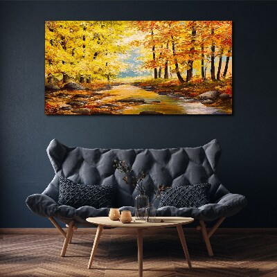 Foto op canvas Herfstlandschap met een rivier