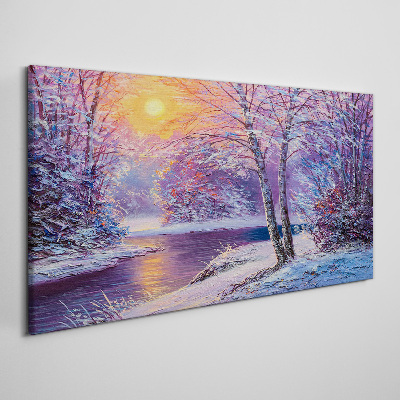 Schilderij op doek Winterlandschap in de ochtend