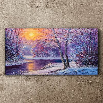 Schilderij op doek Winterlandschap in de ochtend