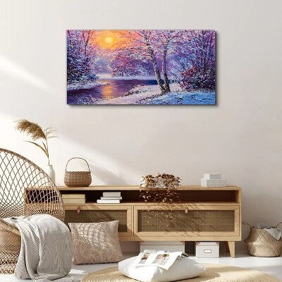 Schilderij op doek Winterlandschap in de ochtend