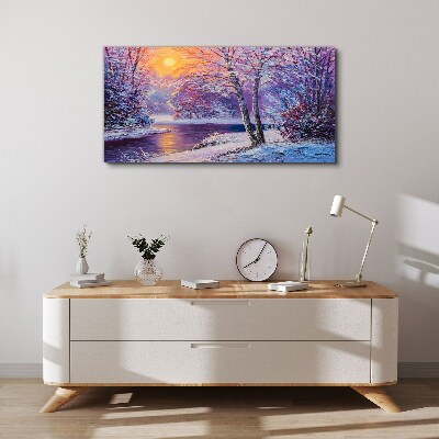 Schilderij op doek Winterlandschap in de ochtend