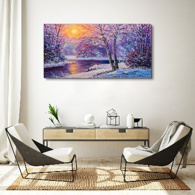 Schilderij op doek Winterlandschap in de ochtend