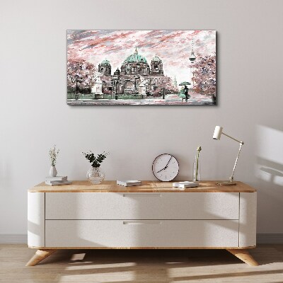 Foto op canvas Berlijnse architectuur in lentekleuren