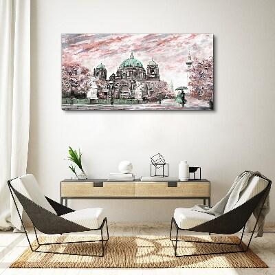 Foto op canvas Berlijnse architectuur in lentekleuren