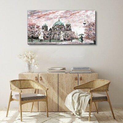 Foto op canvas Berlijnse architectuur in lentekleuren