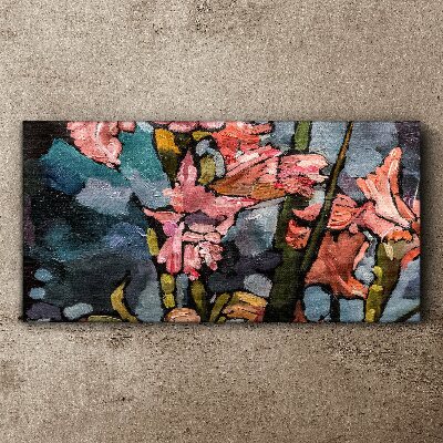 Canvas schilderij Een bloemenlandschap in roze tinten