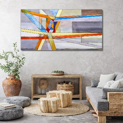 Canvas schilderij De geometrie van gekleurde lijnen