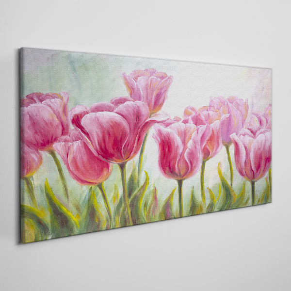 Foto op canvas Roze tulpen in lentepracht