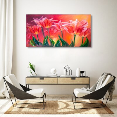Canvas schilderij Tulpen in tinten roze