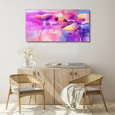 Schilderij op doek Bloemendromen in tinten roze