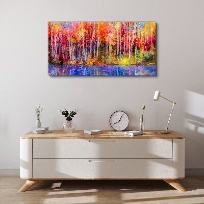 Foto op canvas Herfstkleuren aan het meer