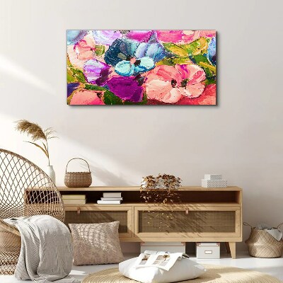 Canvas schilderij Een bloemenexplosie van kleuren