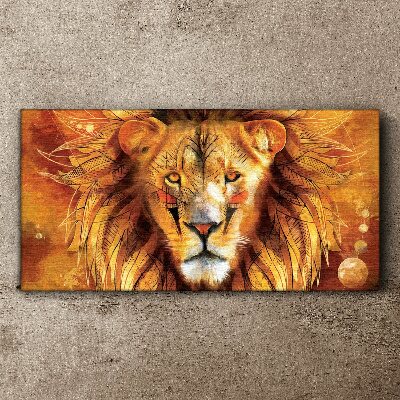 Canvas schilderij Leeuw in Gouden Majesteit