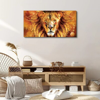 Canvas schilderij Leeuw in Gouden Majesteit