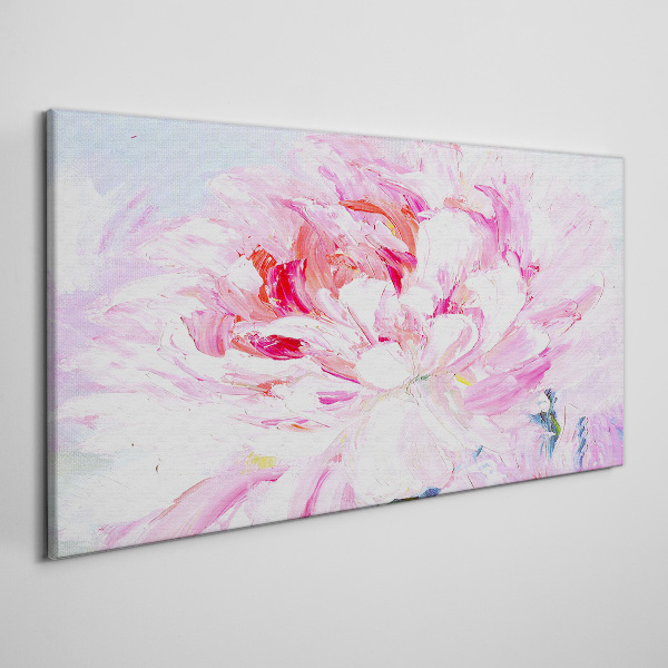 Foto op canvas Roze pioenroos met een delicate gloed