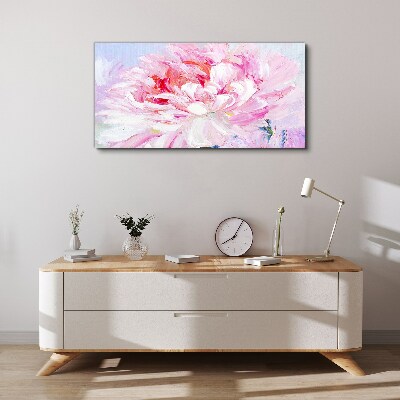 Foto op canvas Roze pioenroos met een delicate gloed