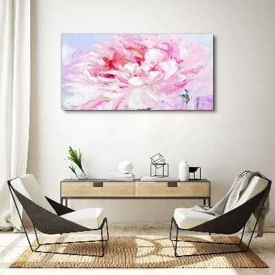 Foto op canvas Roze pioenroos met een delicate gloed