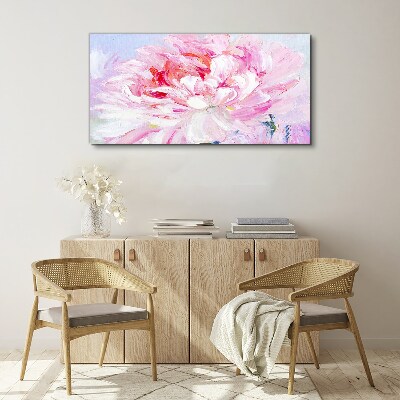 Foto op canvas Roze pioenroos met een delicate gloed