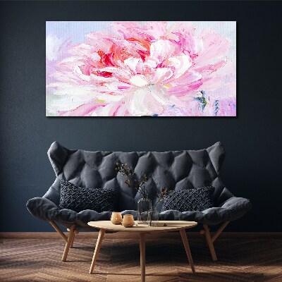 Foto op canvas Roze pioenroos met een delicate gloed