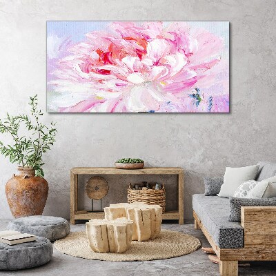 Foto op canvas Roze pioenroos met een delicate gloed