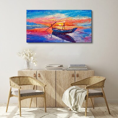 Foto op canvas Zonsondergang boven kalm water