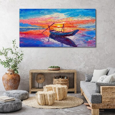 Foto op canvas Zonsondergang boven kalm water