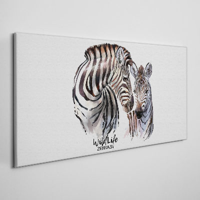 Canvas schilderij Zebra in het wild