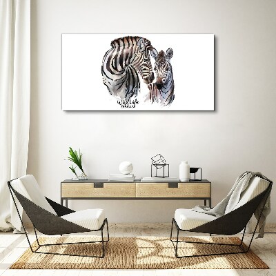 Canvas schilderij Zebra in het wild