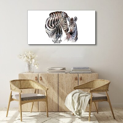 Canvas schilderij Zebra in het wild