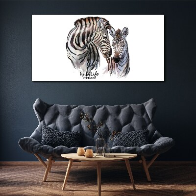 Canvas schilderij Zebra in het wild