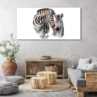 Canvas schilderij Zebra in het wild