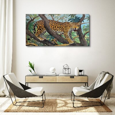 Foto op canvas Jaguar in een tropisch bos