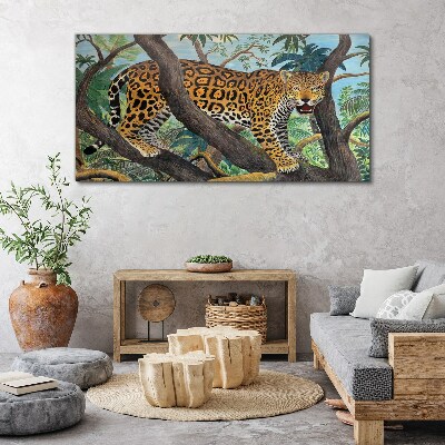 Foto op canvas Jaguar in een tropisch bos