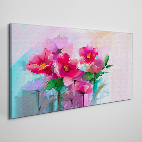 Canvas schilderij Een bloemendans in pastelkleuren