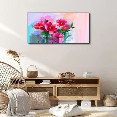 Canvas schilderij Een bloemendans in pastelkleuren