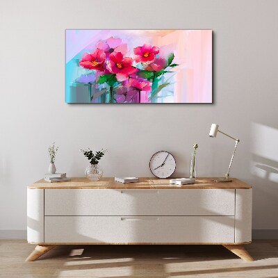 Canvas schilderij Een bloemendans in pastelkleuren