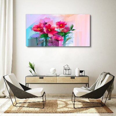 Canvas schilderij Een bloemendans in pastelkleuren