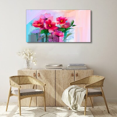 Canvas schilderij Een bloemendans in pastelkleuren