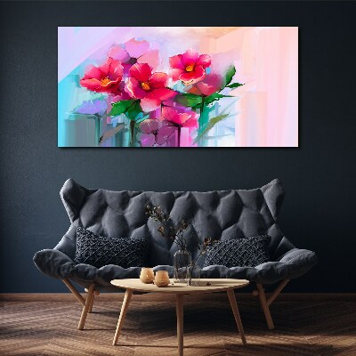 Canvas schilderij Een bloemendans in pastelkleuren