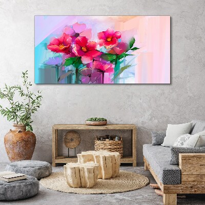 Canvas schilderij Een bloemendans in pastelkleuren