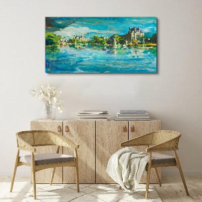 Foto op canvas Het reservoir in het zonlicht