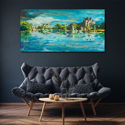 Foto op canvas Het reservoir in het zonlicht