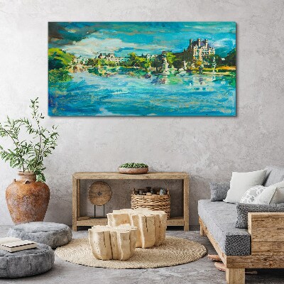 Foto op canvas Het reservoir in het zonlicht